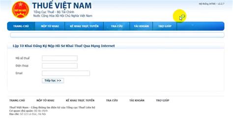 Khai bao thue truc tuyen.